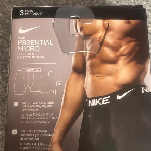 NEW - Nike Men's 3 Pack Dri-FIT Essential Micro Boxer Briefs Blue Gray Sz M - Picture 2 of 2
